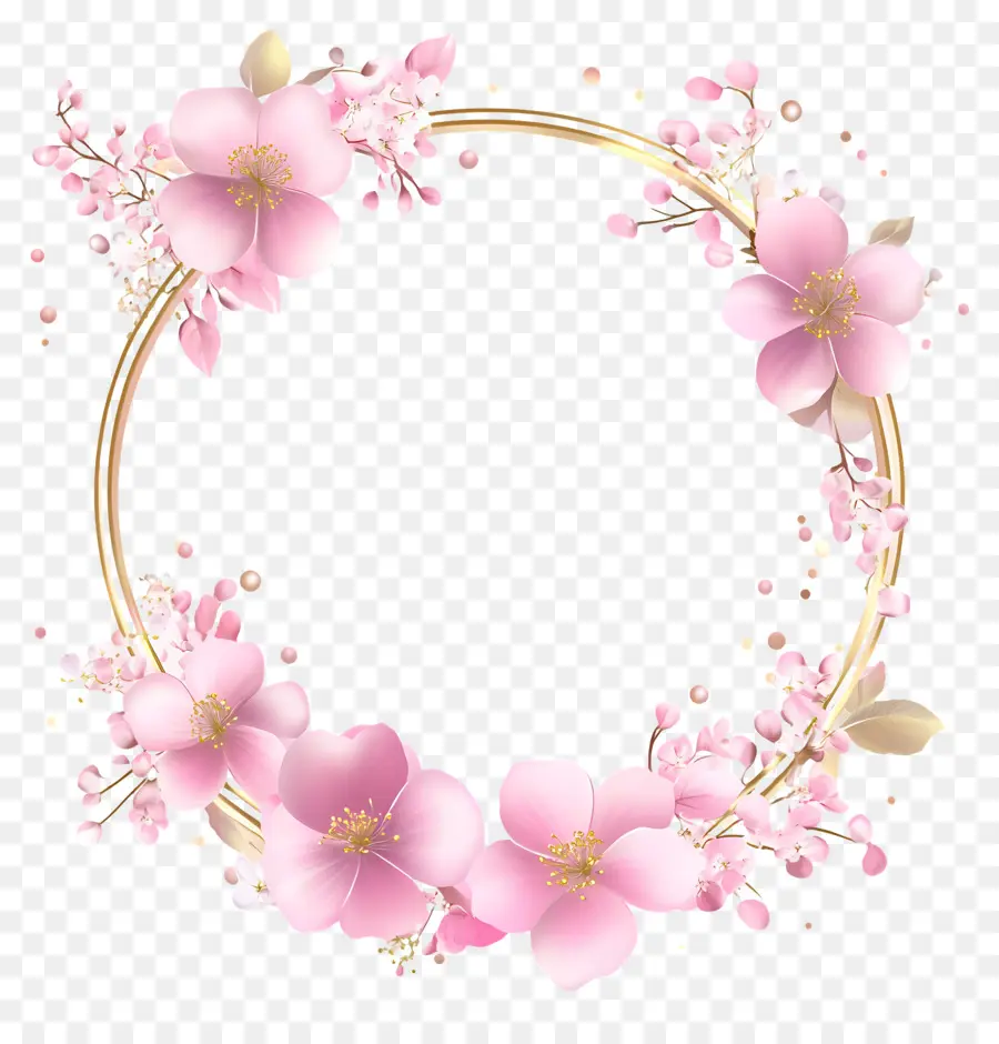 Moldura Círculo De Casamento，Coroa De Flores PNG