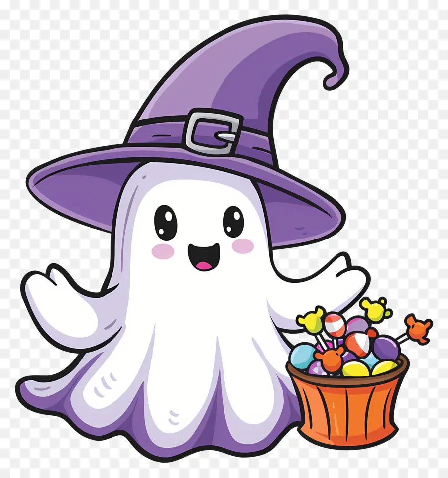 Fantasma Do Dia Das Bruxas，Fantasma Com Doces PNG