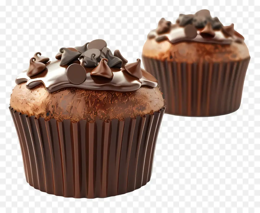 Muffins De Chocolate，Sobremesa PNG