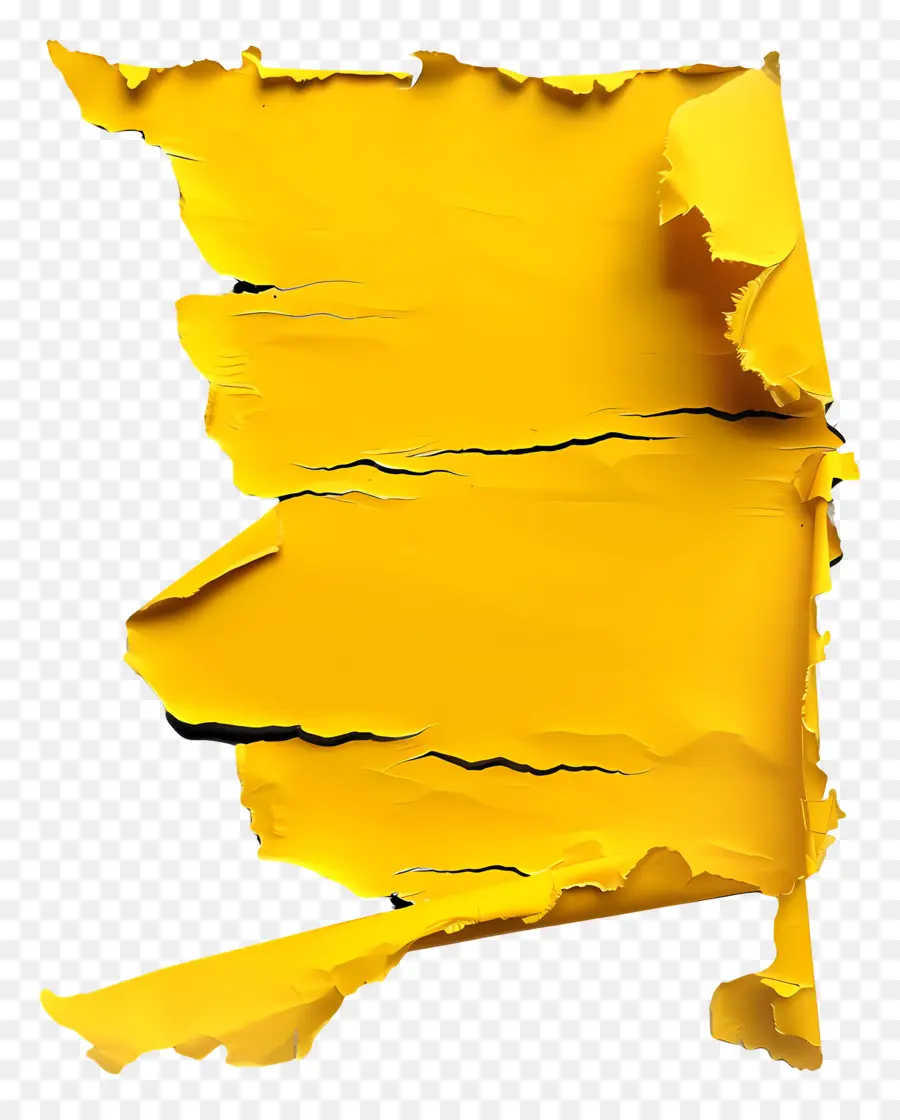 Papel Rasgado Amarelo，Rasgado PNG