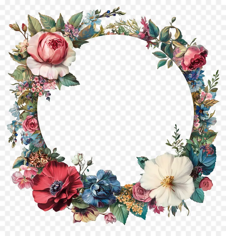 Moldura Círculo De Casamento，Moldura Floral PNG