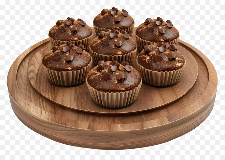 Muffins De Chocolate，Sobremesa PNG