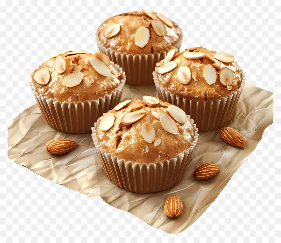 Muffins De Amêndoa，Bolinhos PNG