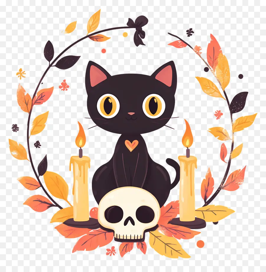 Gato Preto De Halloween，Gato Preto PNG