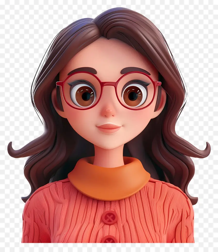 Avatar De Mulher 3d，Menina Com óculos PNG