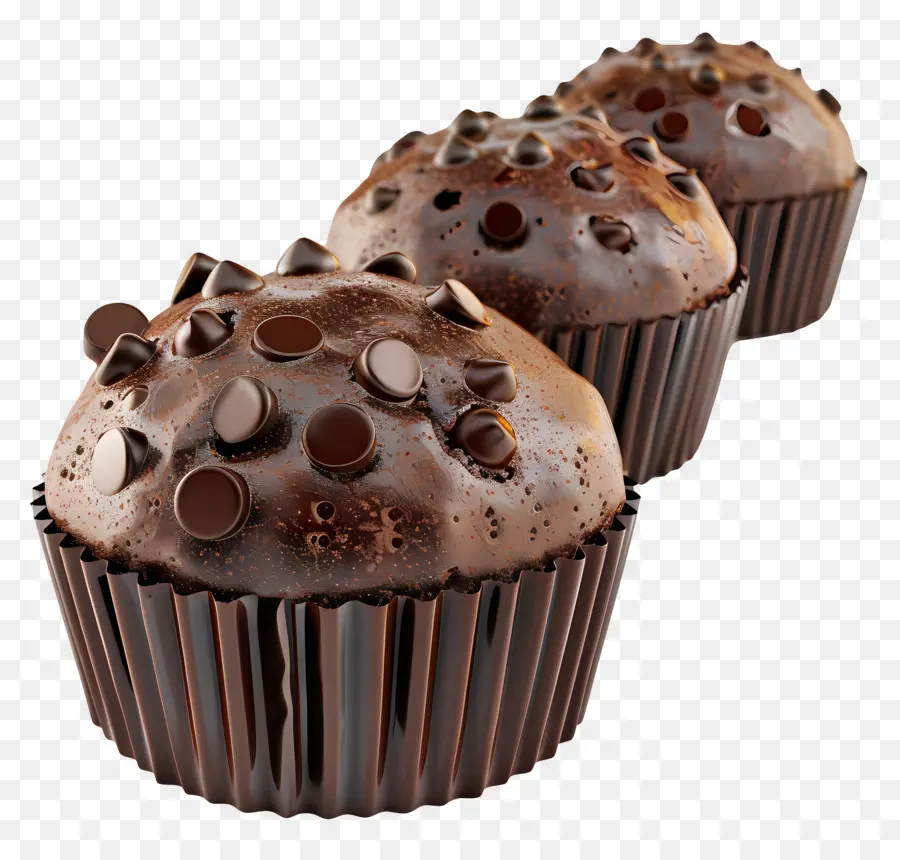 Muffins De Chocolate，Sobremesa PNG