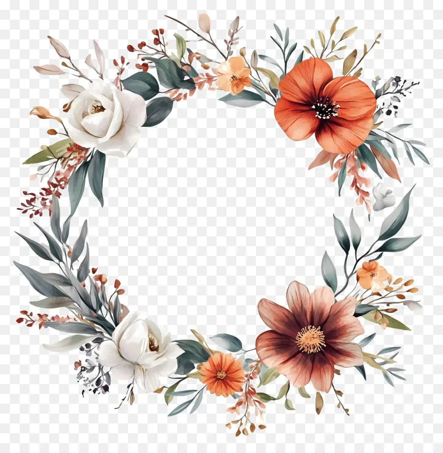 Moldura Círculo De Casamento，Moldura De Flor PNG