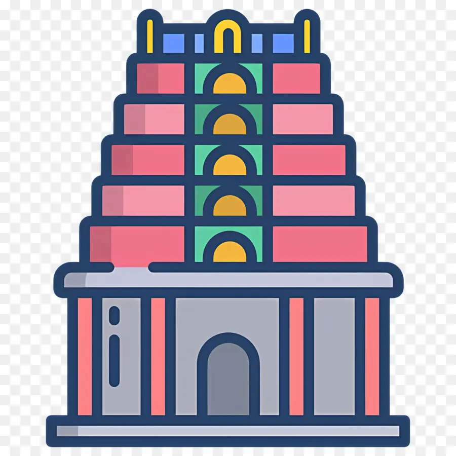 Templo Hindu，Edifício Colorido PNG