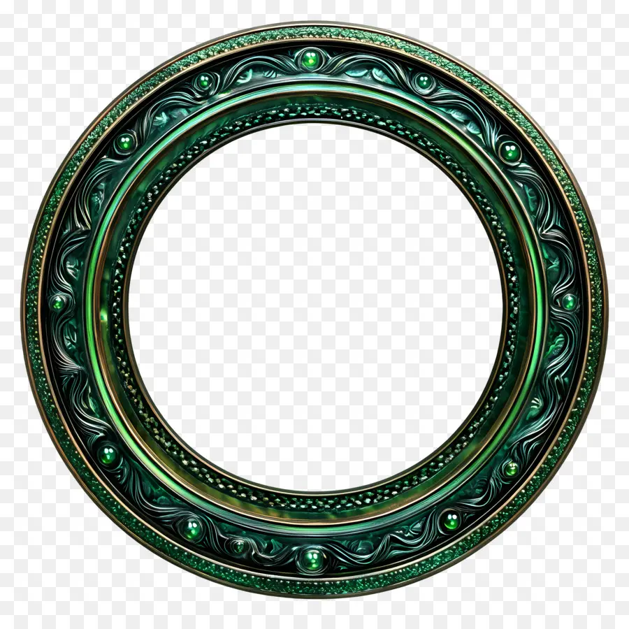 Quadro De Círculo Verde，Moldura Circular PNG