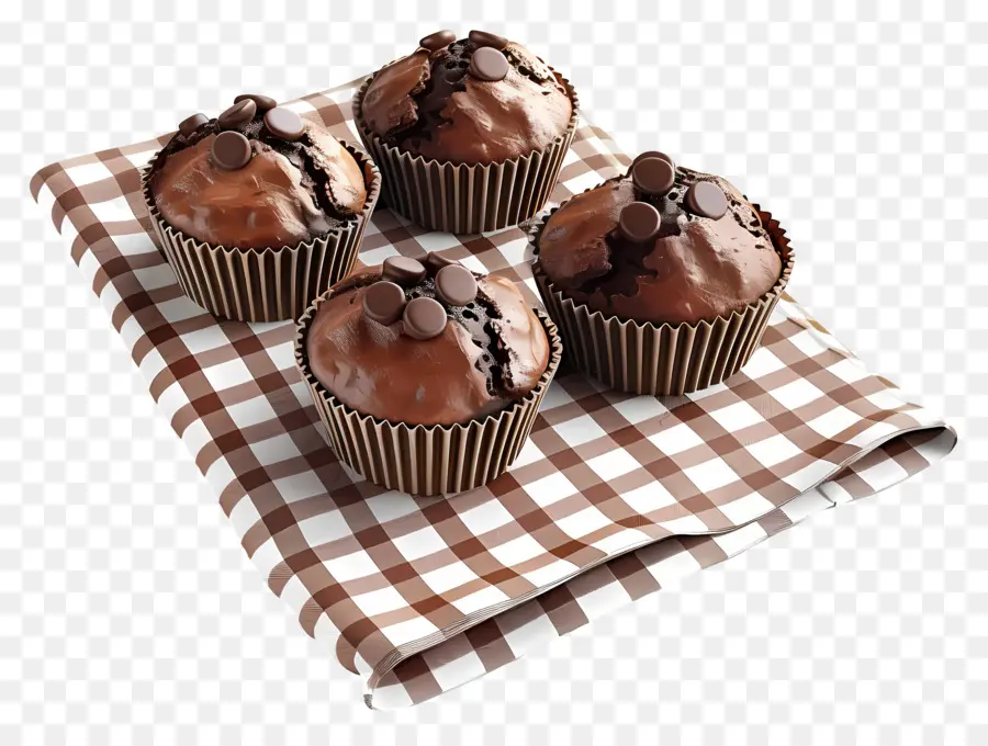 Muffins De Chocolate，Cozido PNG