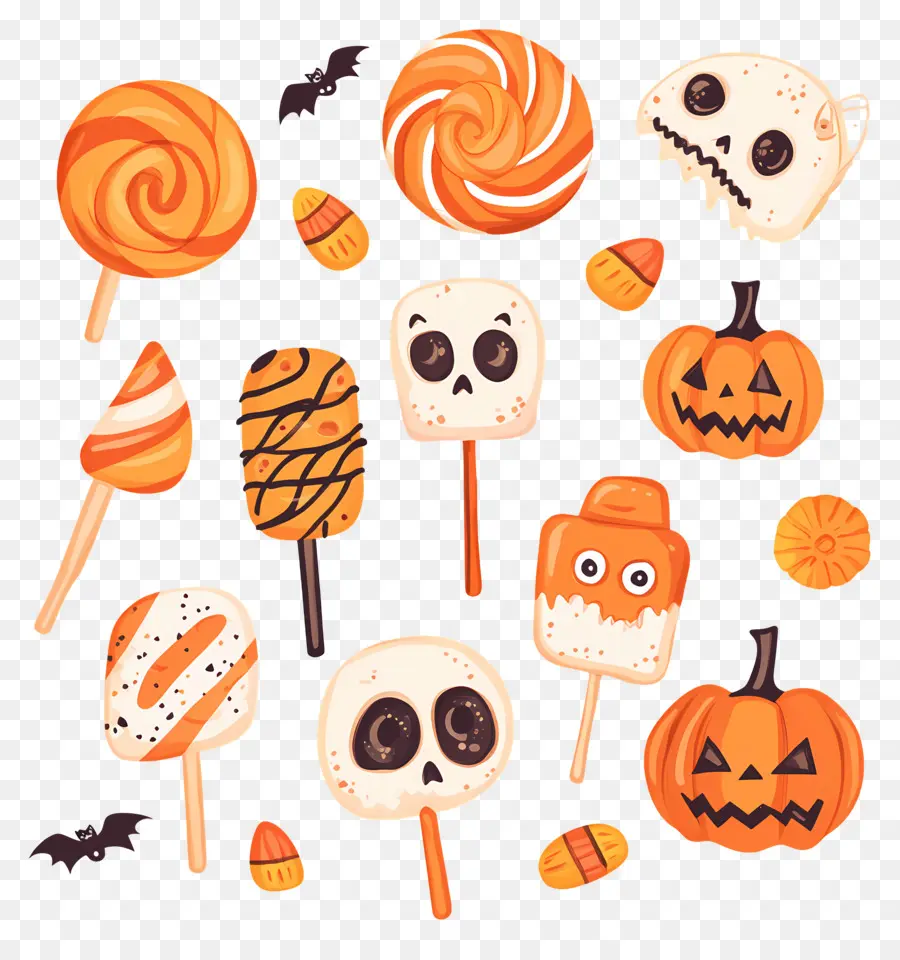 Doces De Halloween，Abóboras E Doces De Halloween PNG