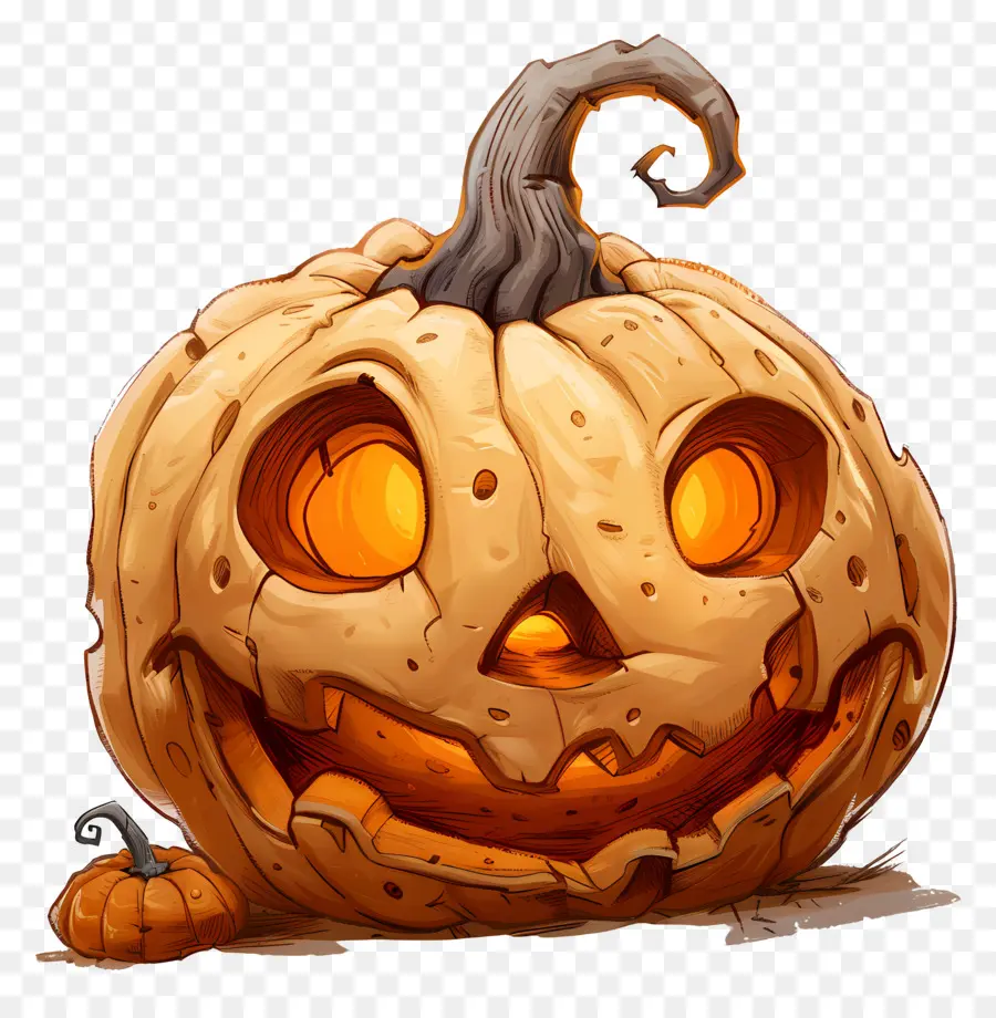 Abóbora De Halloween Animada，Jack O' Lanternas PNG