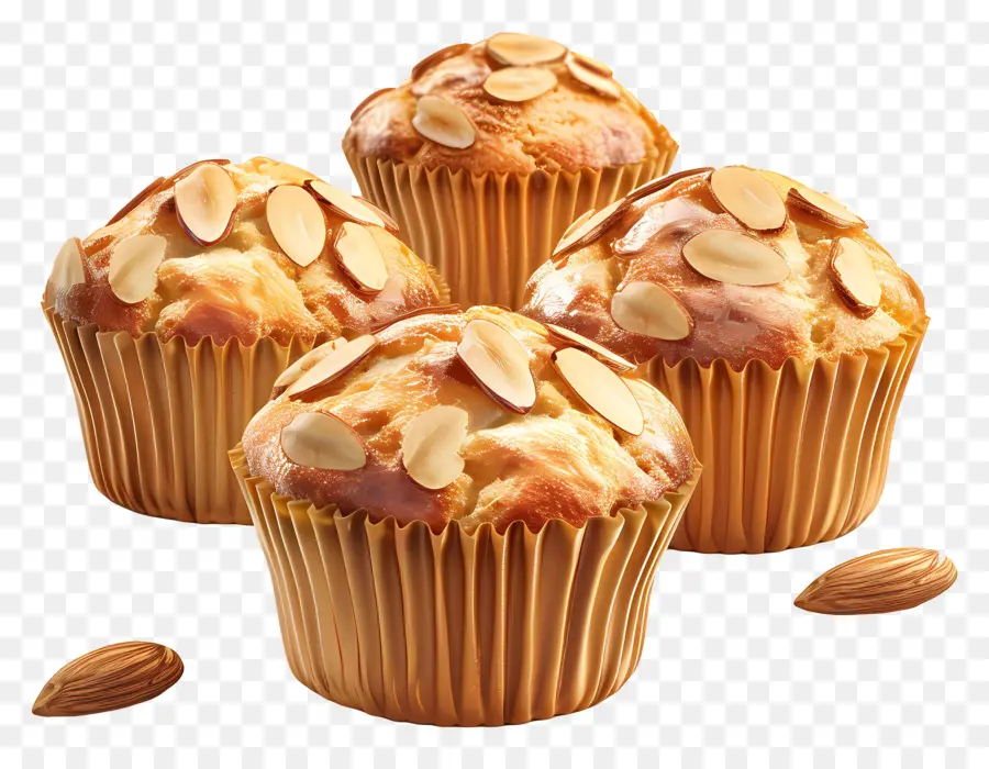 Muffins De Amêndoa，Bolinhos PNG