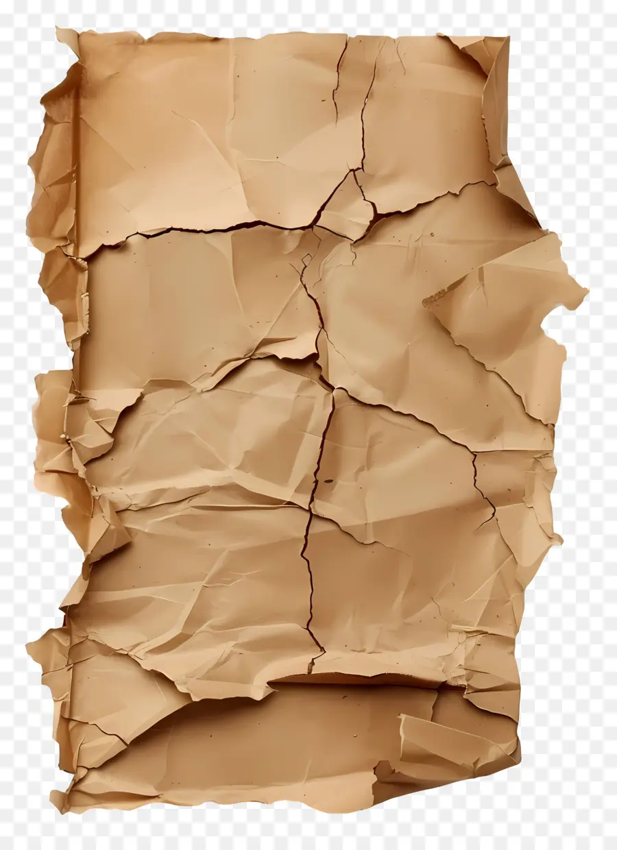 Papel Rasgado Marrom，Papel Amassado PNG