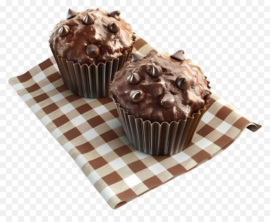 Muffins De Chocolate，Cozido PNG