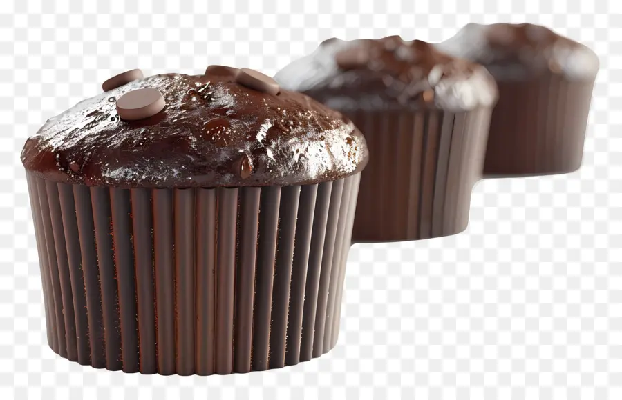 Muffins De Chocolate，Sobremesa PNG