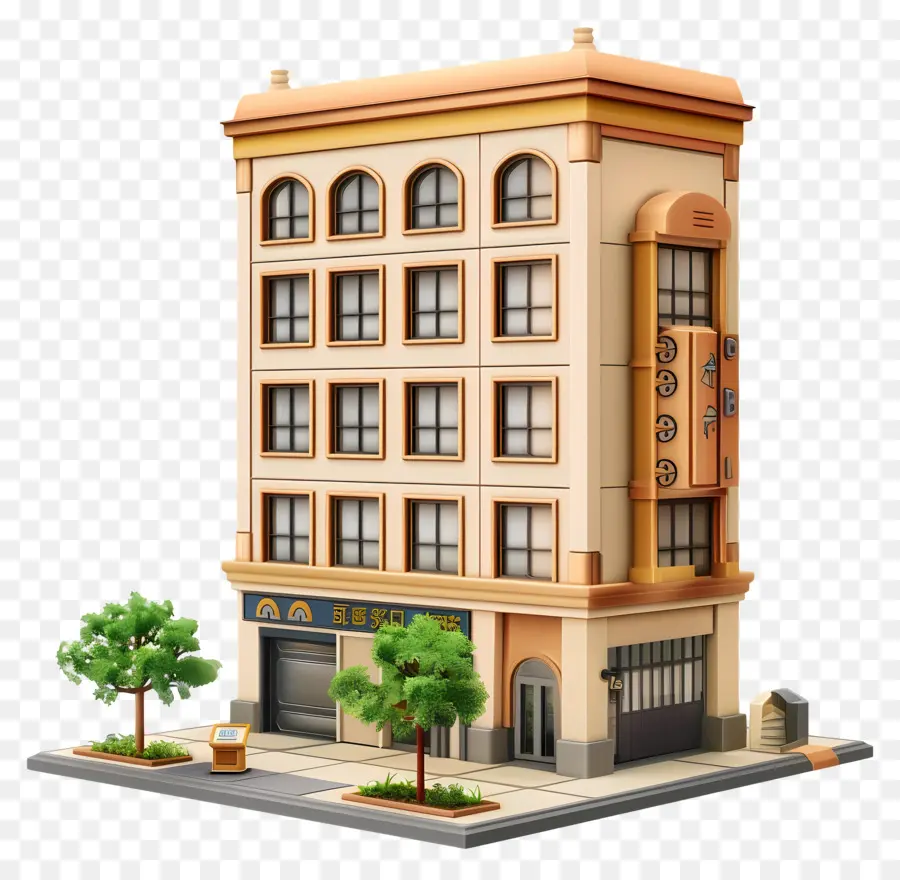 Edifício 3d，Casa Pequena E Fofa De Doodle PNG