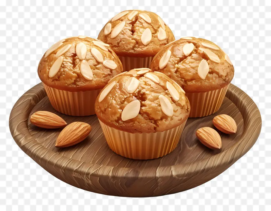 Muffins De Amêndoa，Bolinhos PNG