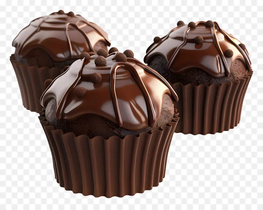 Muffins De Chocolate，Sobremesa PNG