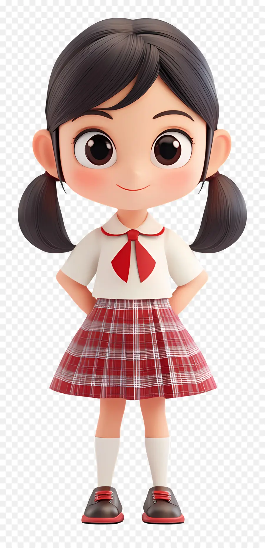 Escola Animada，Garota Em Uniforme Escolar PNG