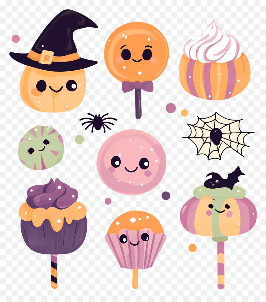 Doces De Halloween，Doces Fofos De Halloween PNG