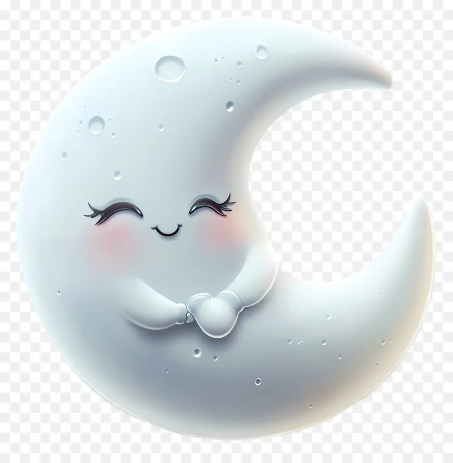 Lua Fofa，Lua Crescente Sorridente PNG