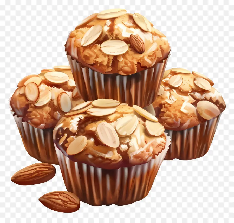 Muffins De Amêndoa，Muffins PNG