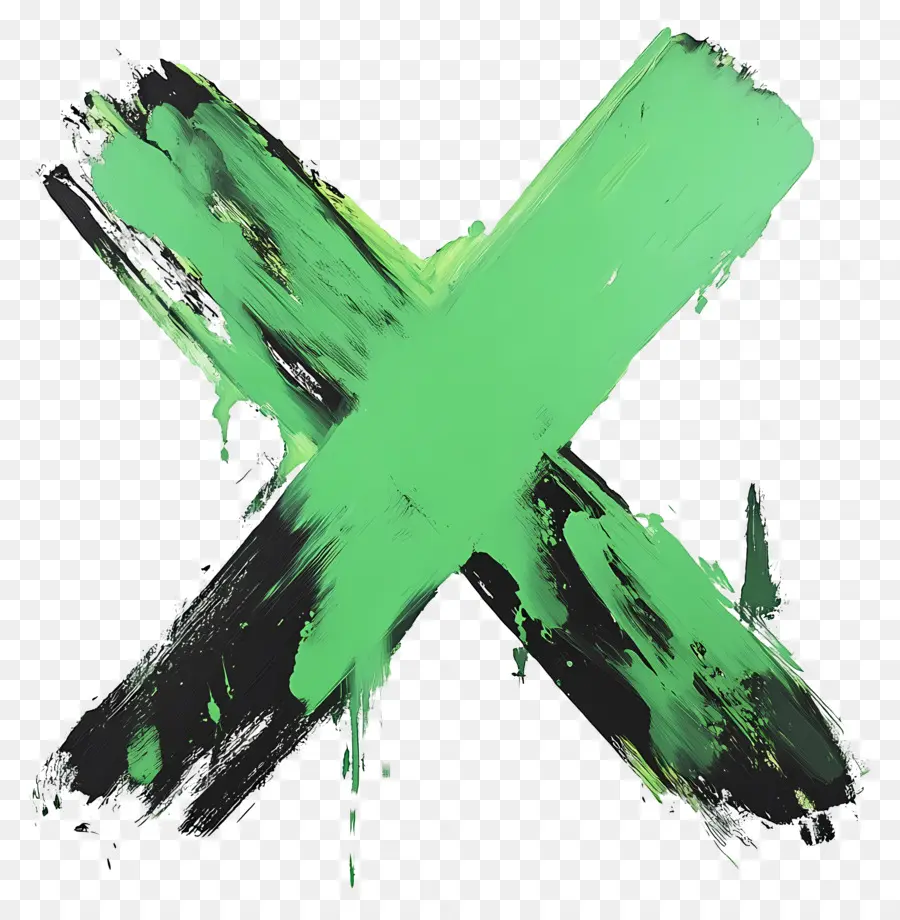 Verde X，X Pintado De Verde PNG