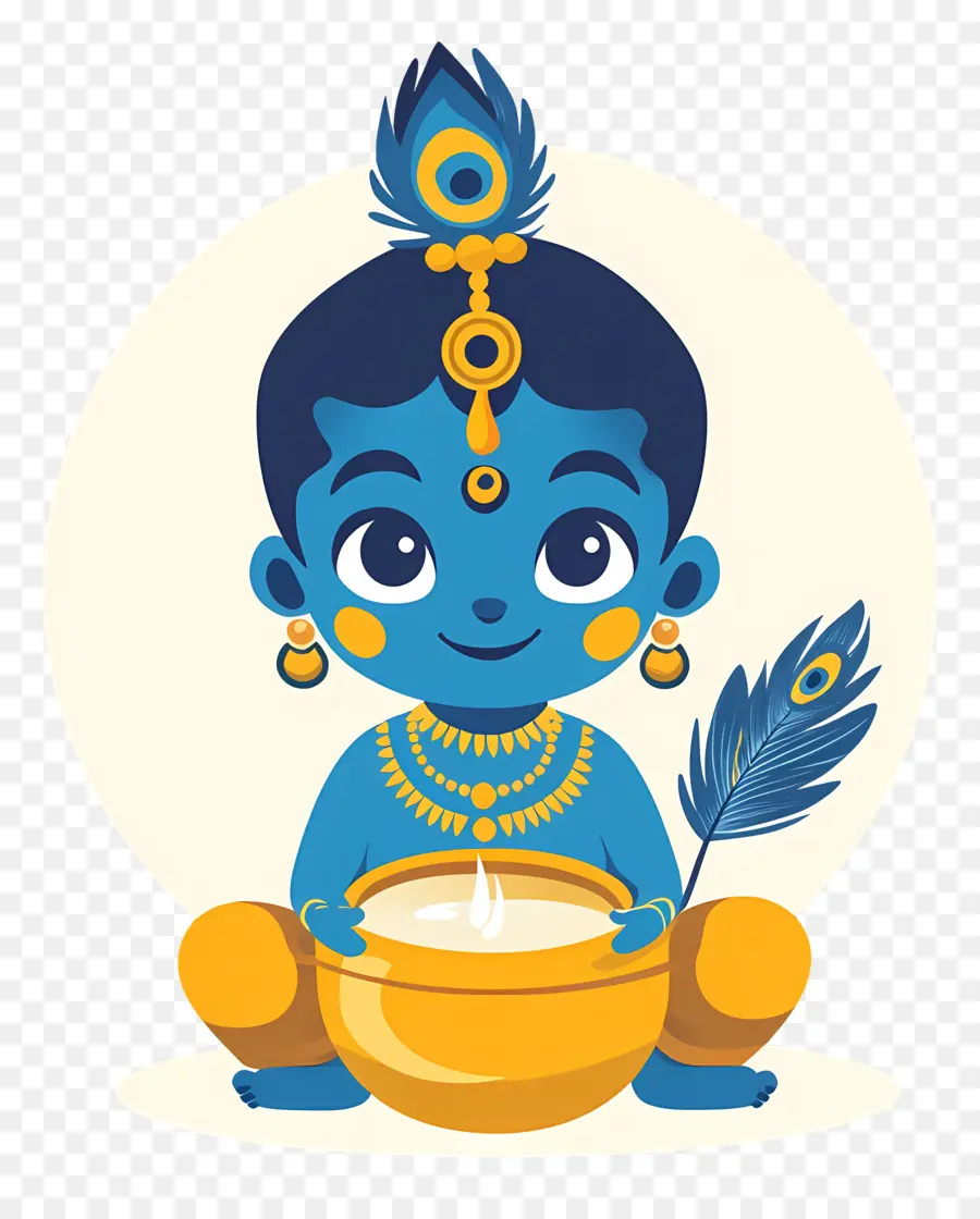 Krishna Janmashtami，Criança Azul PNG