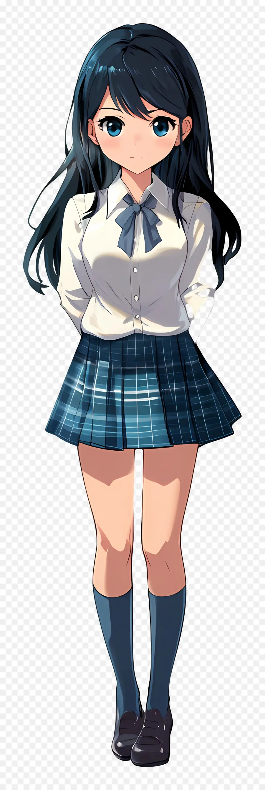 Escola Animada，Garota Anime Em Uniforme Escolar PNG