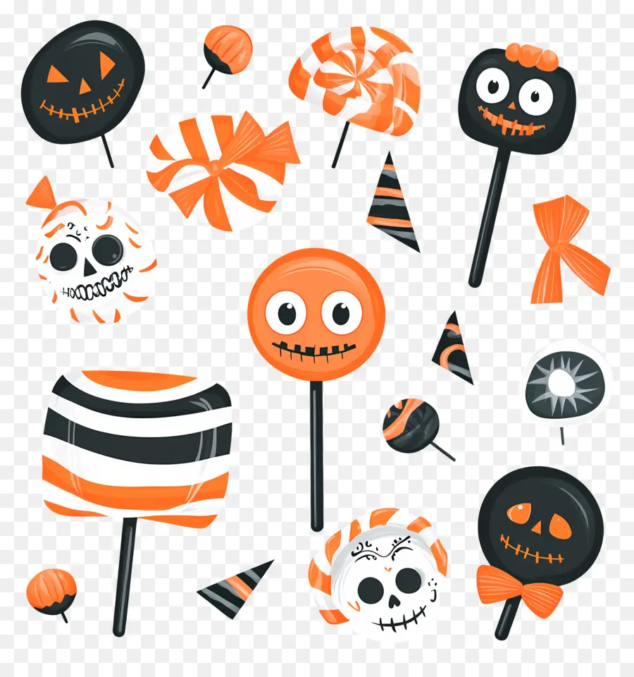 Doces De Halloween，Pirulitos De Halloween PNG