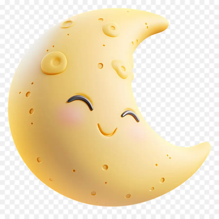 Lua Fofa，Lua Crescente Sorridente PNG