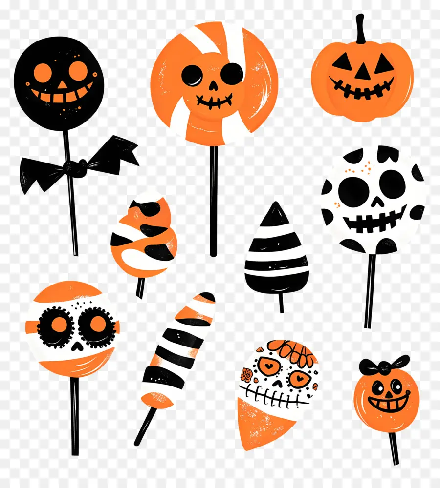 Doces De Halloween，Pirulitos De Halloween PNG