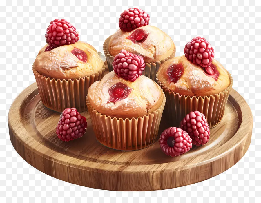 Muffins De Framboesa，Bolinhos PNG