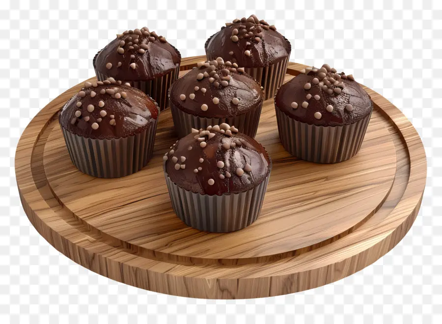 Muffins De Chocolate，Sobremesa PNG