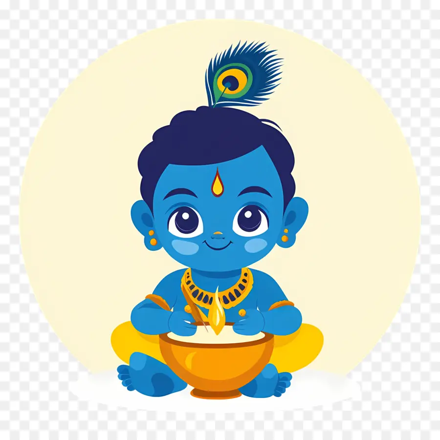 Krishna Janmashtami，Criança Azul PNG