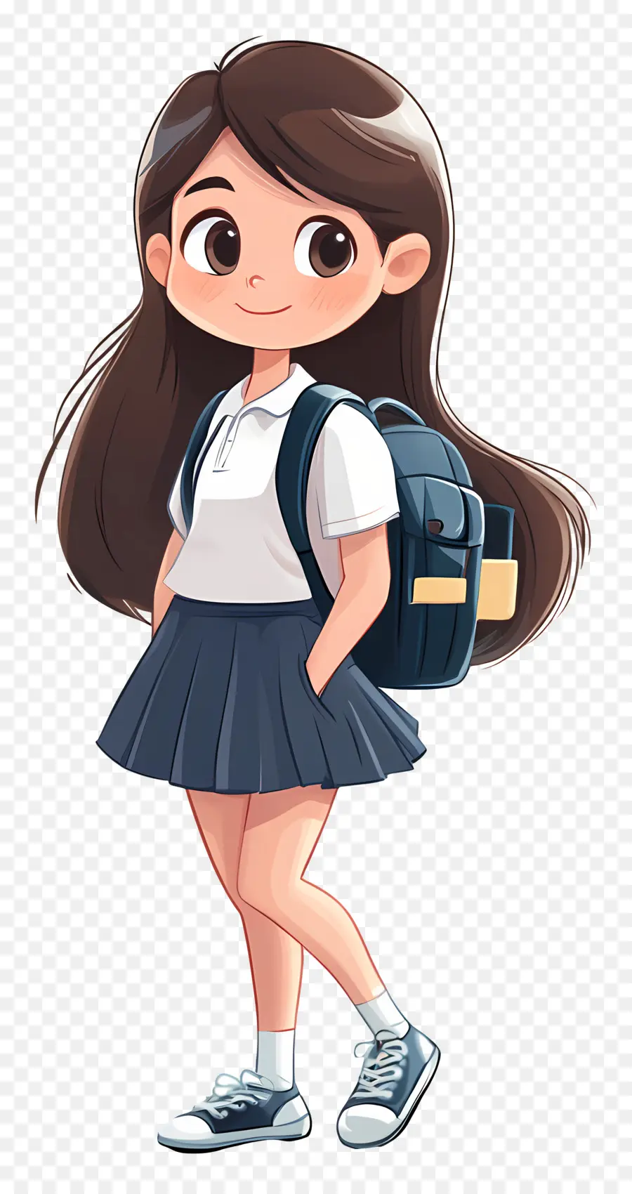 Escola Animada，Menina Da Escola De Anime PNG