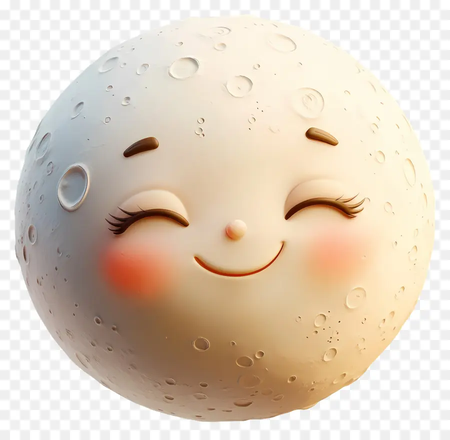 Lua Fofa，Lua Cheia Sorridente PNG