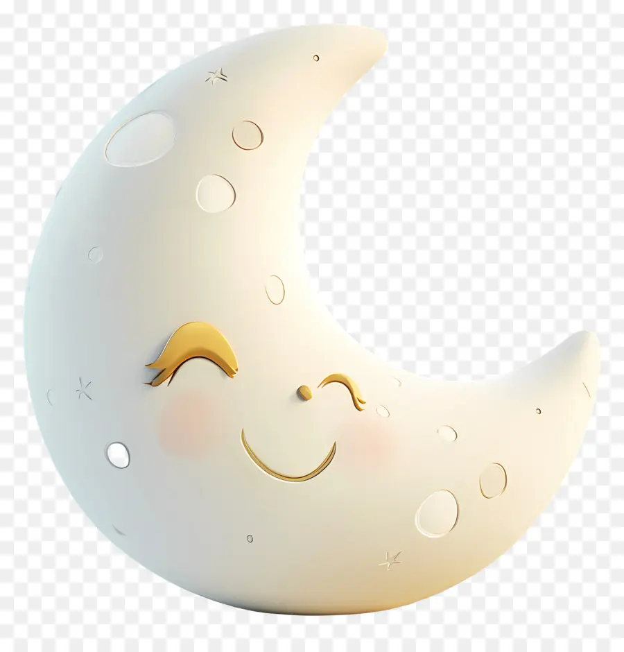 Lua Fofa，Lua Crescente Sorridente PNG