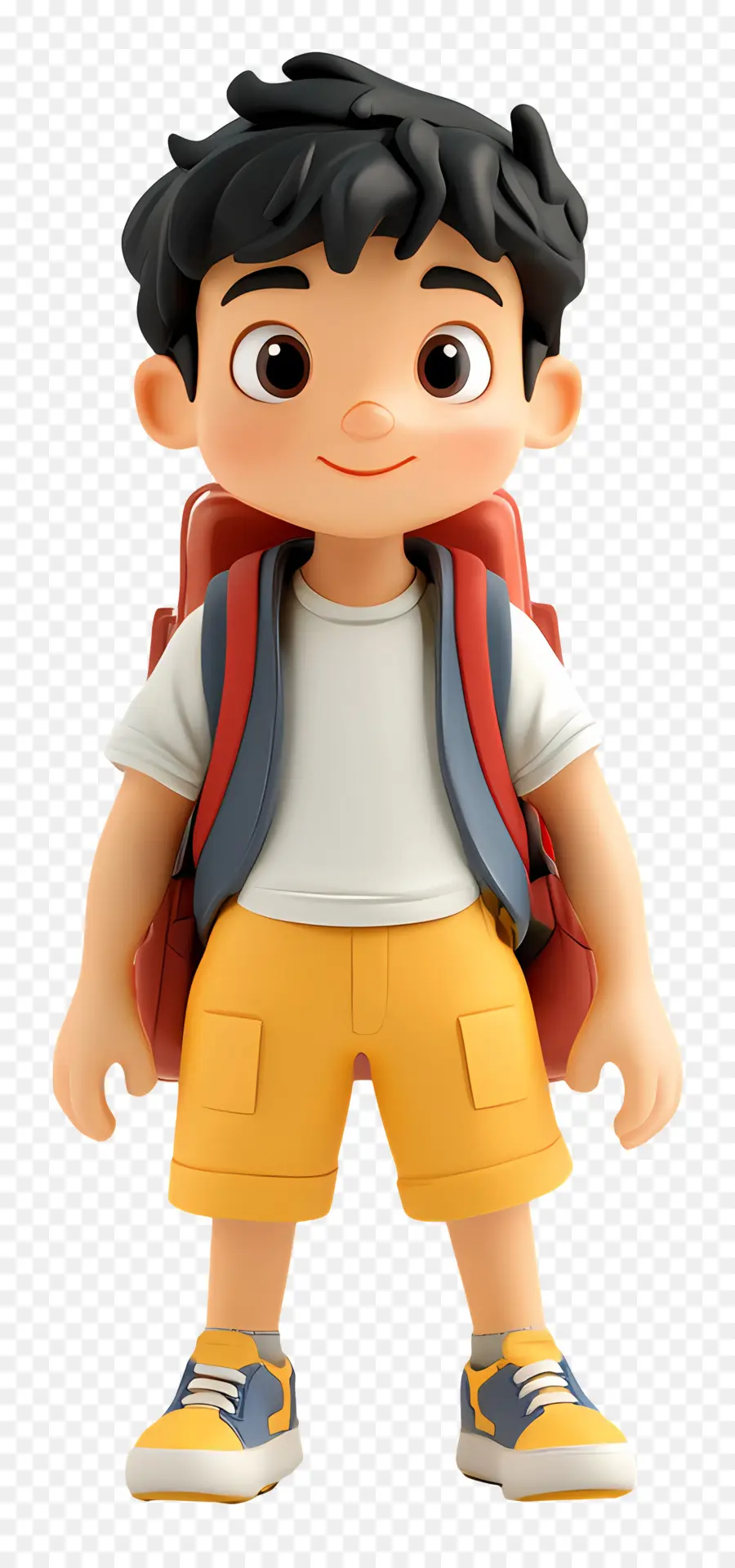 Escola Animada，Menino Com Mochila PNG