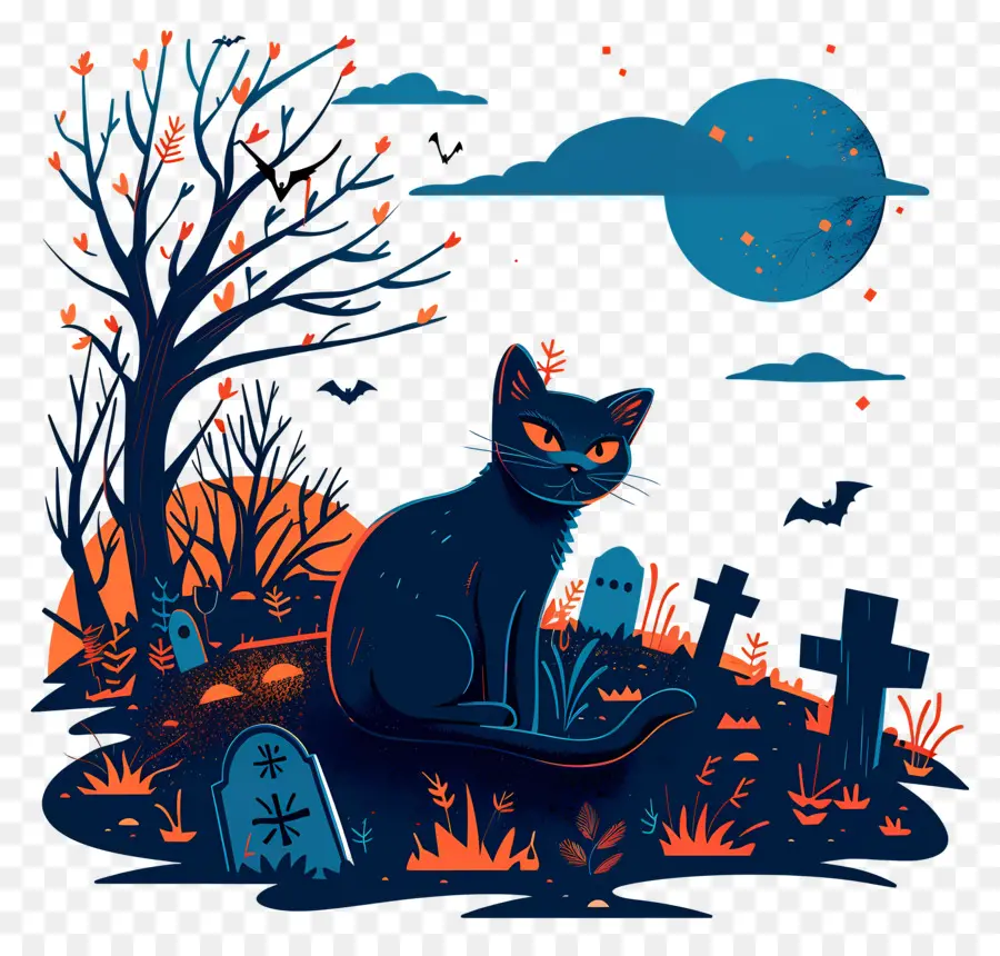 Gato Preto De Halloween，Gato Preto PNG