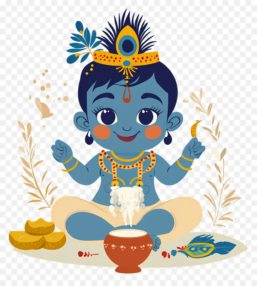 Krishna Janmashtami，Bebê Krishna PNG