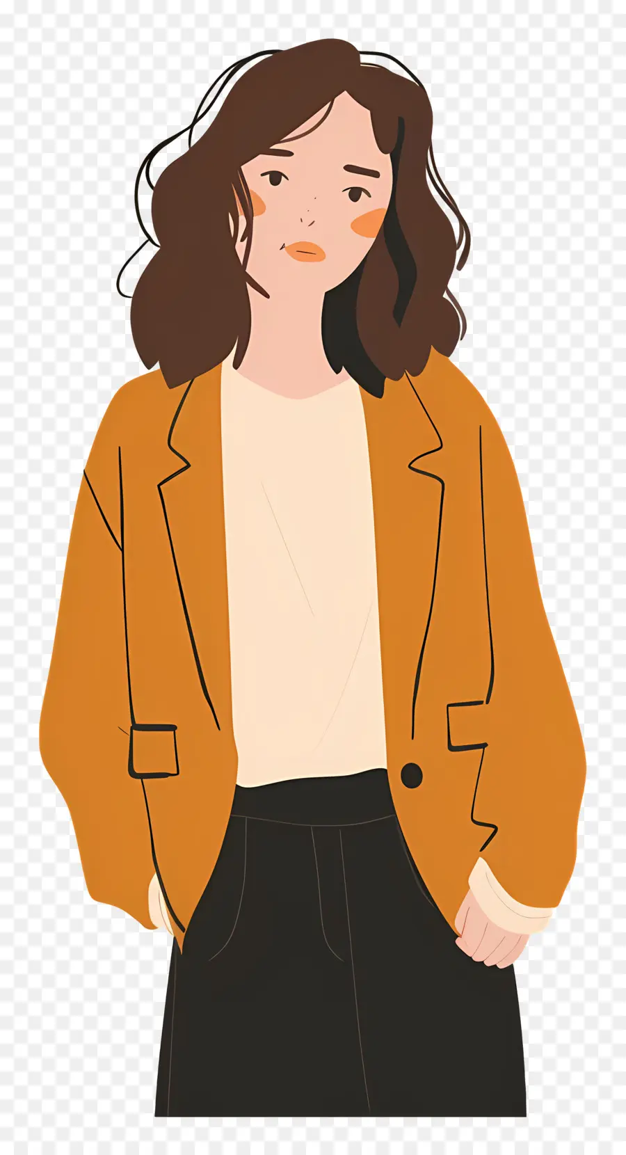 Mulher De Blazer，Mulher De Blazer Laranja PNG