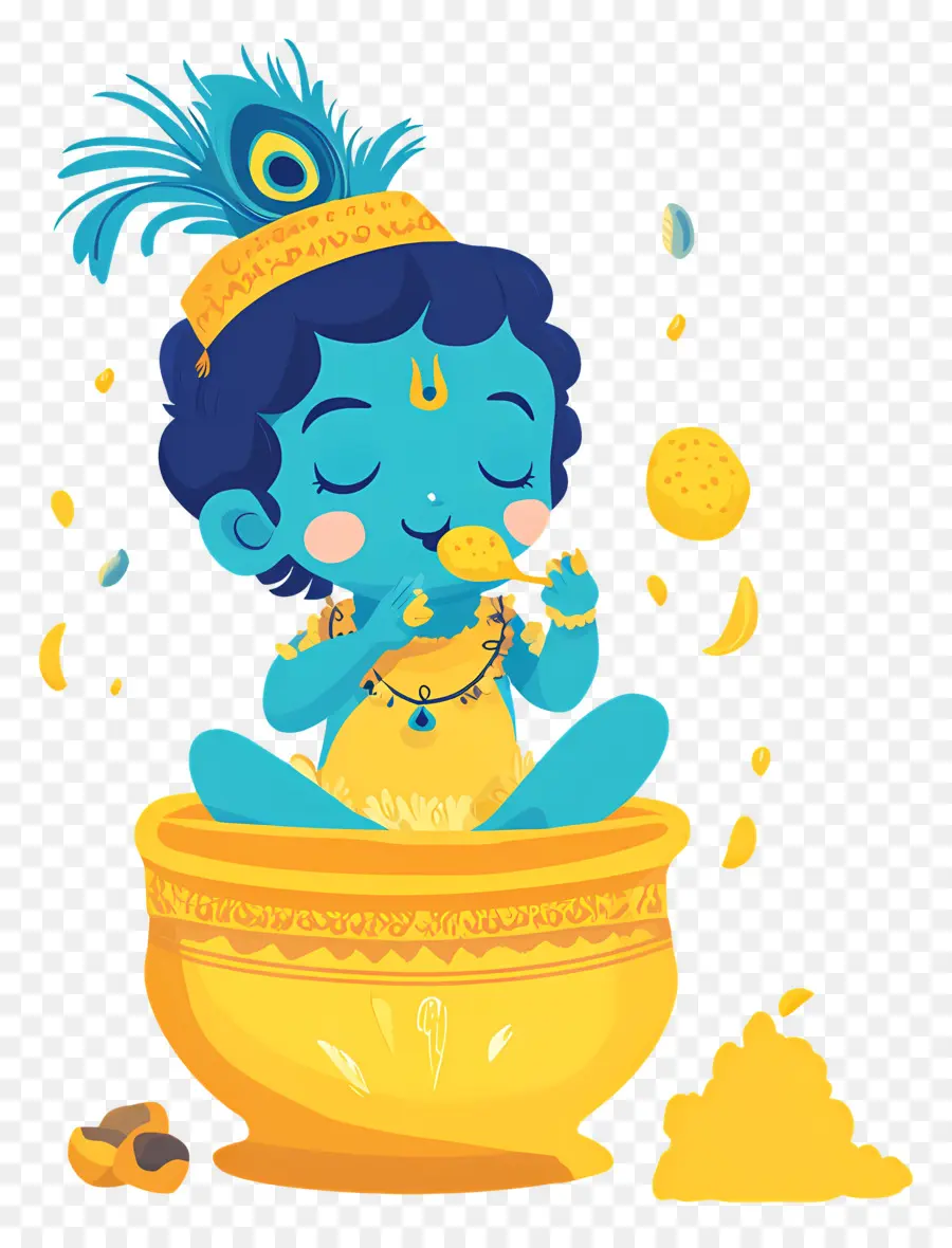 Krishna Janmashtami，Criança Azul PNG