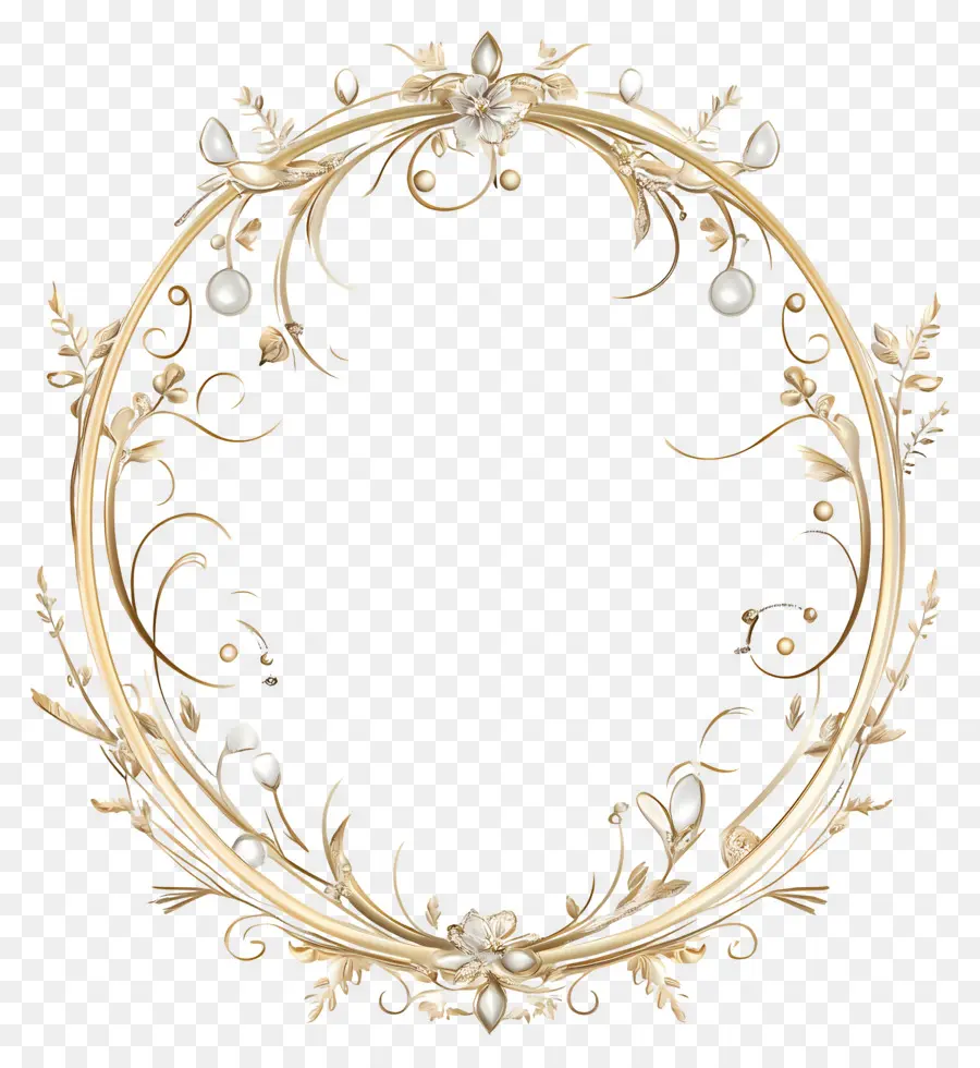 Moldura Oval Para Casamento，Moldura Dourada PNG