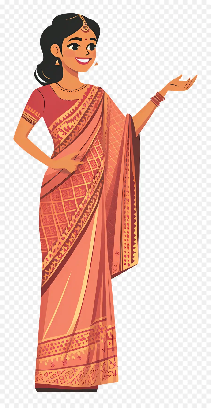 Sari Indiano，Mulher Em Saree PNG