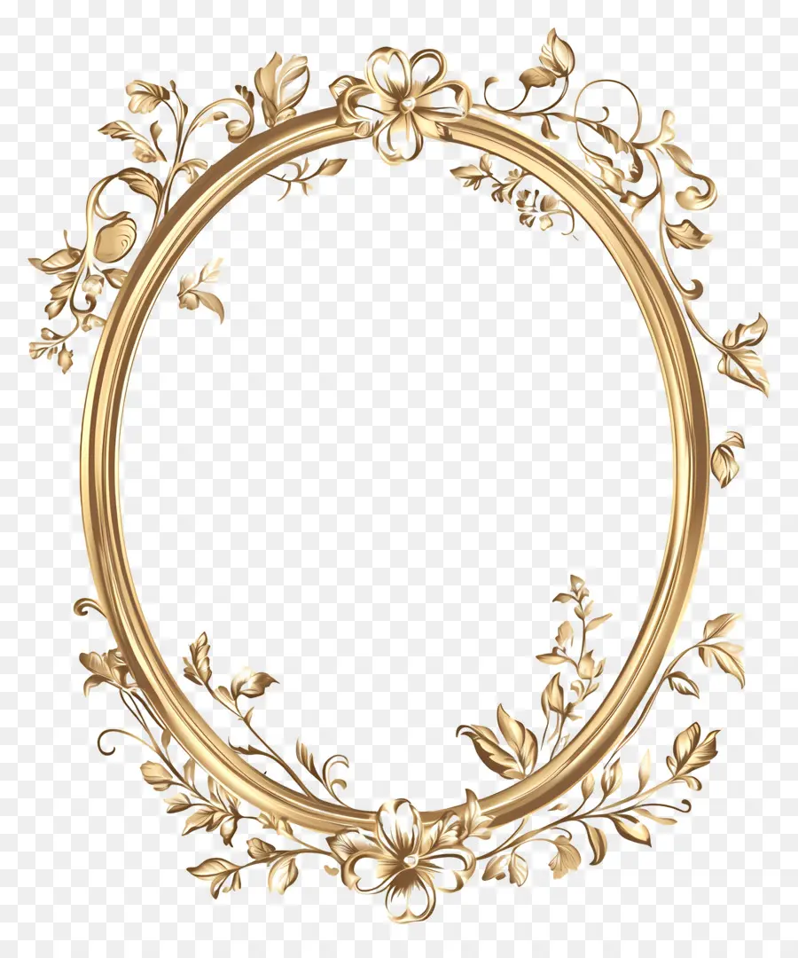 Moldura Oval Para Casamento，Moldura Dourada PNG