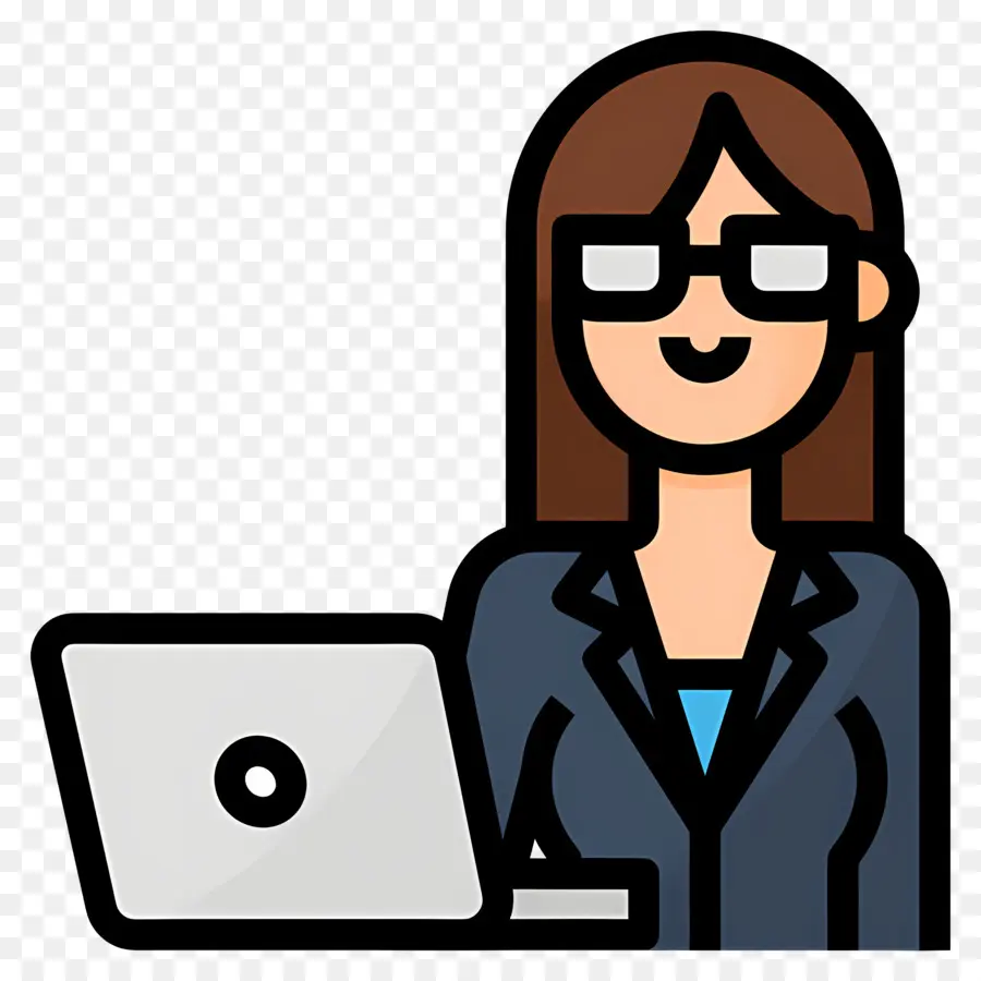 Mulher De Negócios，Mulher Com Laptop PNG