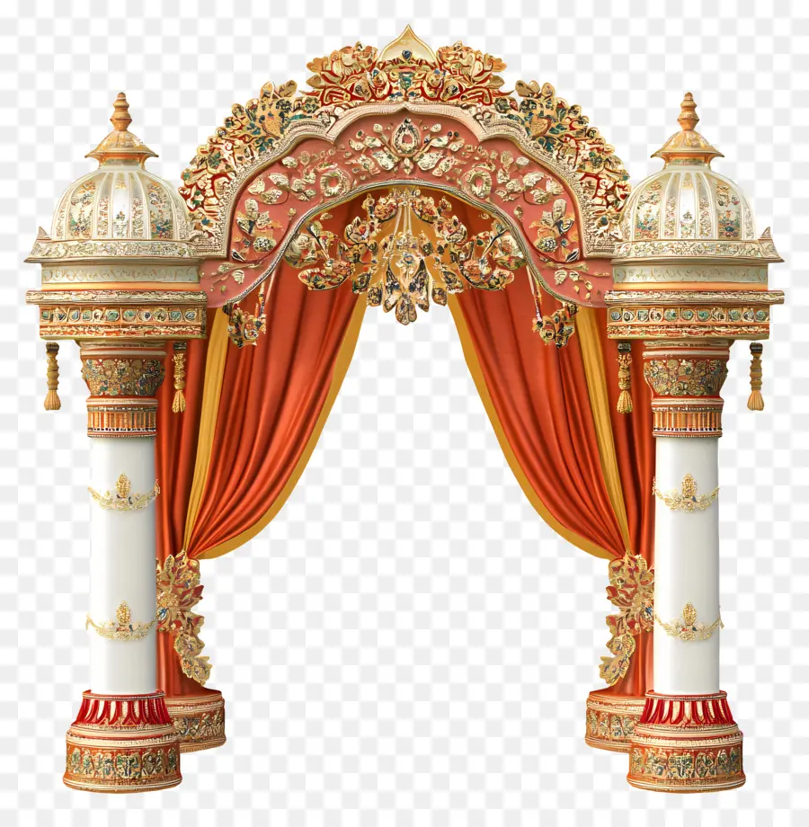 Moldura De Casamento Indiano，Arco Decorativo PNG