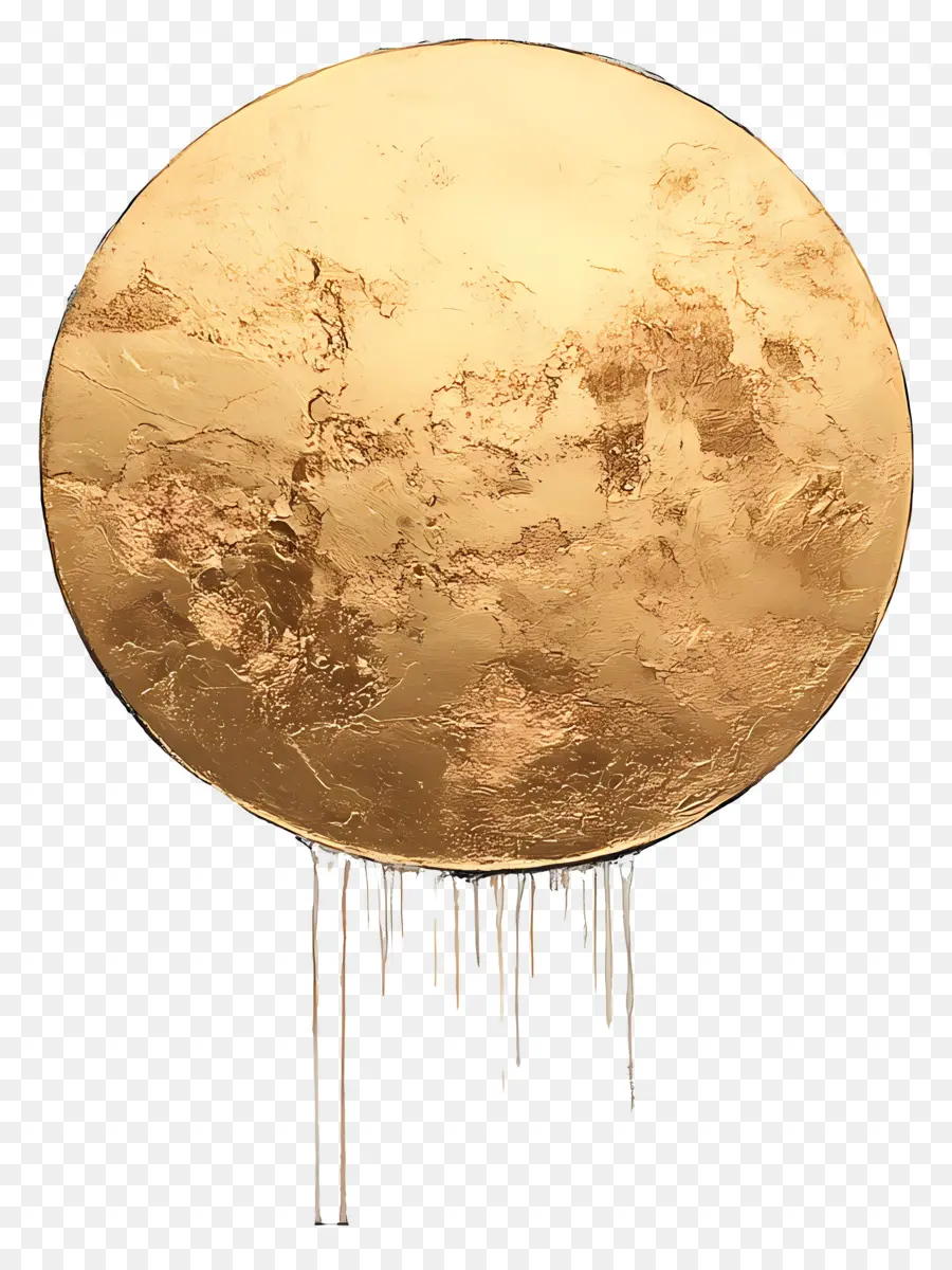 Lua Dourada，Círculo Dourado PNG